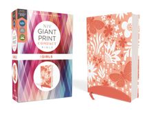 NIV, Giant Print Compact Bible for Girls, Leathersoft, Coral, Red Letter, Comfort Print