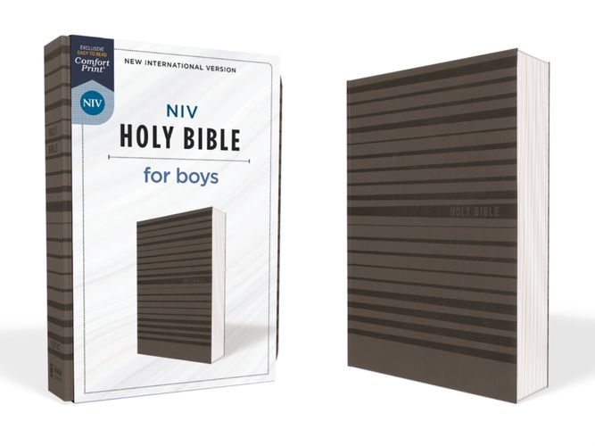 NIV, Holy Bible for Boys, Soft Touch Edition, Leathersoft, Gray, Comfort Print