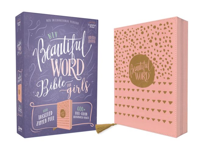 NIV, Beautiful Word Bible for Girls, Updated Edition, Leathersoft, Zippered, Pink, Red Letter, Comfort Print