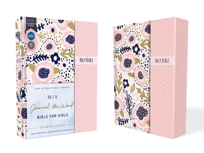 NIV, Journal the Word Bible for Girls (Perfect for Note-Taking), Double-Column, Hardcover, Pink, Magnetic Closure, Red Letter, Comfort Print