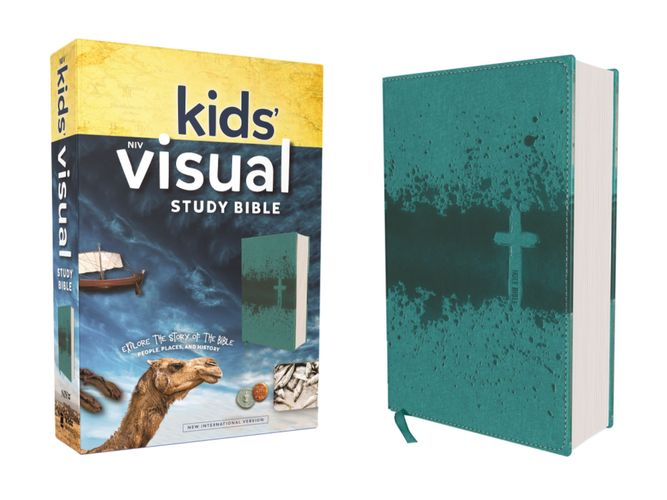 NIV, Kids’ Visual Study Bible, Leathersoft, Teal, Full Color Interior