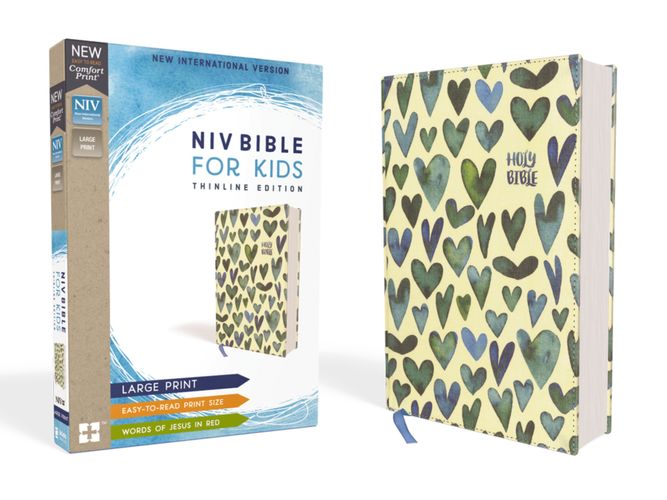 NIV, Bible for Kids, Large Print, Cloth over Board, Teal, Red Letter, Comfort Print