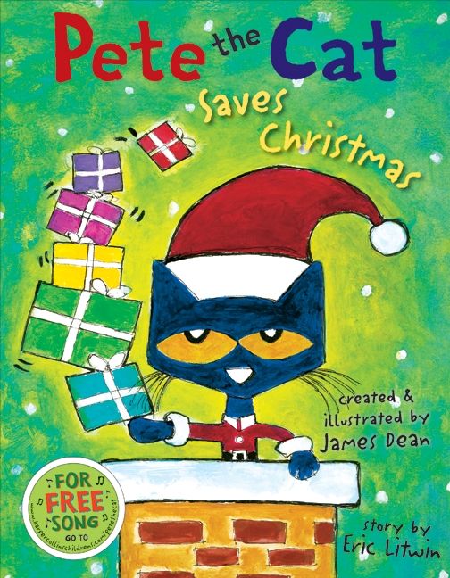 Pete the Cat Saves Christmas Book Cover
