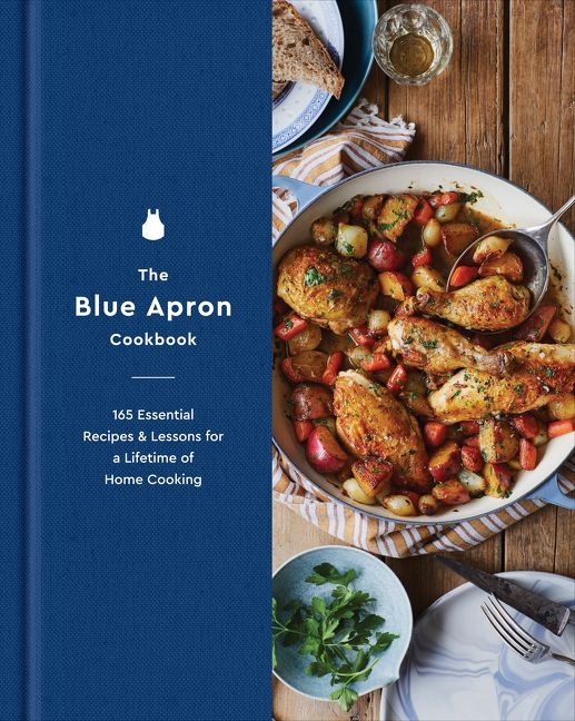 Book cover image: The Blue Apron Cookbook: 165 Essential Recipes and Lessons for a Lifetime of Home Cooking