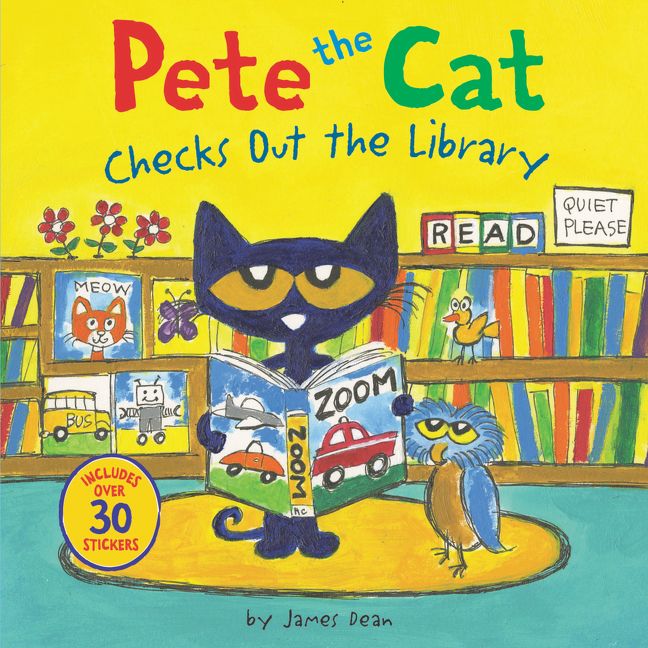 Pete the Cat Checks Out the Library Book Cover