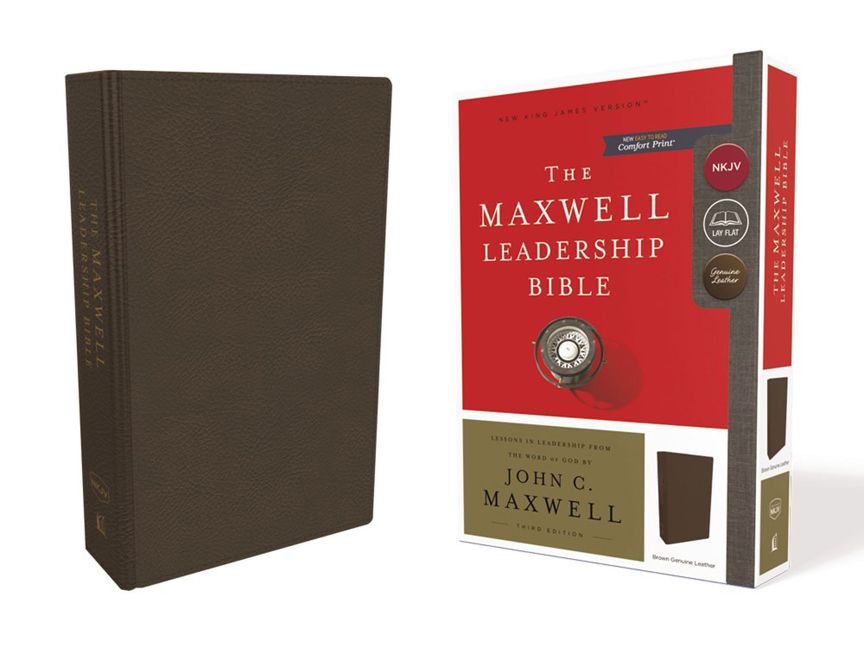 NKJV, Maxwell Leadership Bible, Third Edition, Premium Calfskin Leather, Brown, Comfort Print, Religion, Leatherbound Hardback, Maxwell John