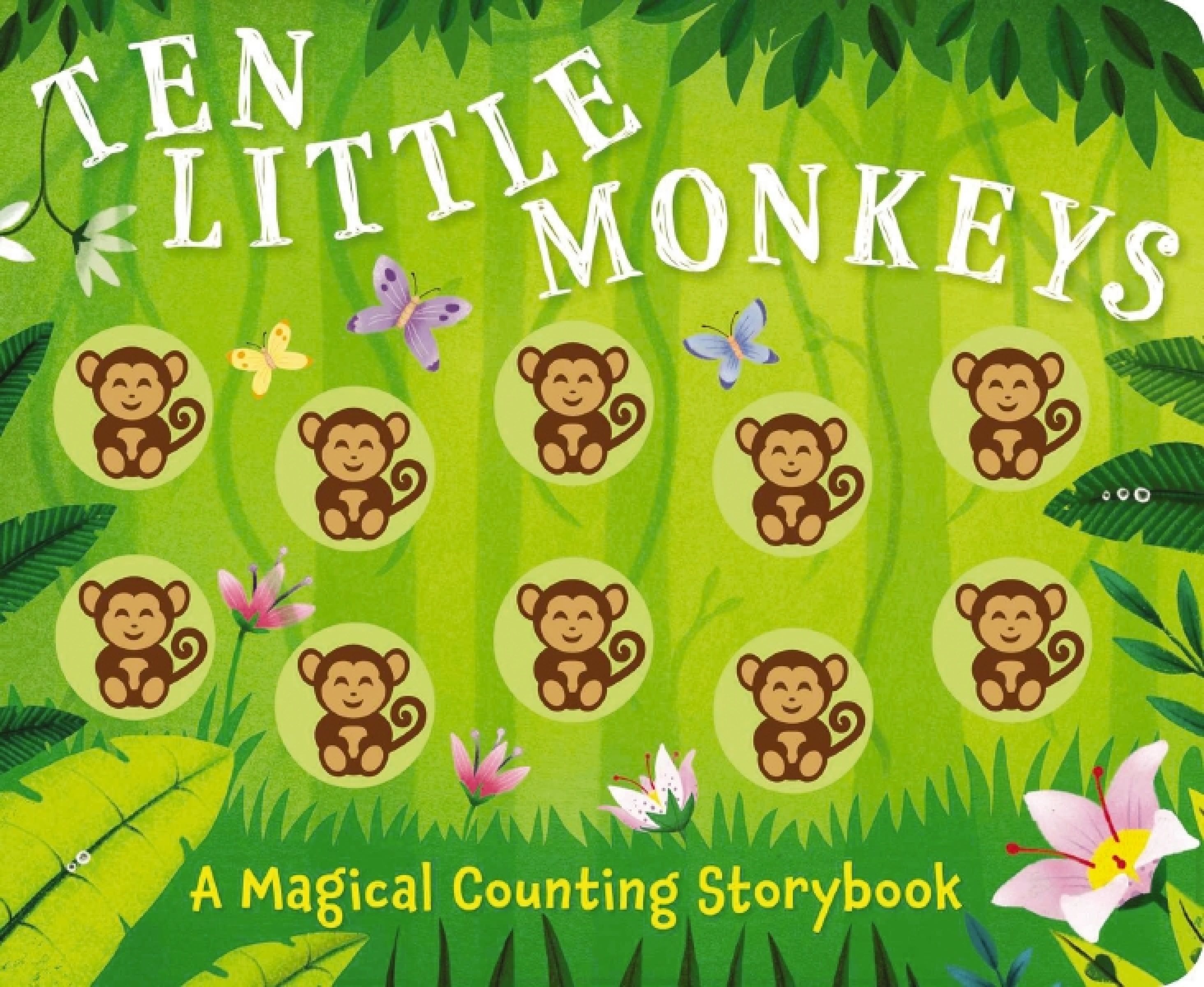 Ten Little Monkeys, Children's, Board Book, Lizzie Walkley