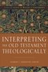 Interpreting The Old Testament Theologically