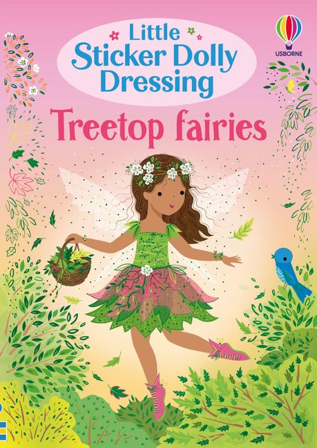 green emerald velvet dress Usbourne e"Dolly Dressing" Sticker Book  Little Red Hen