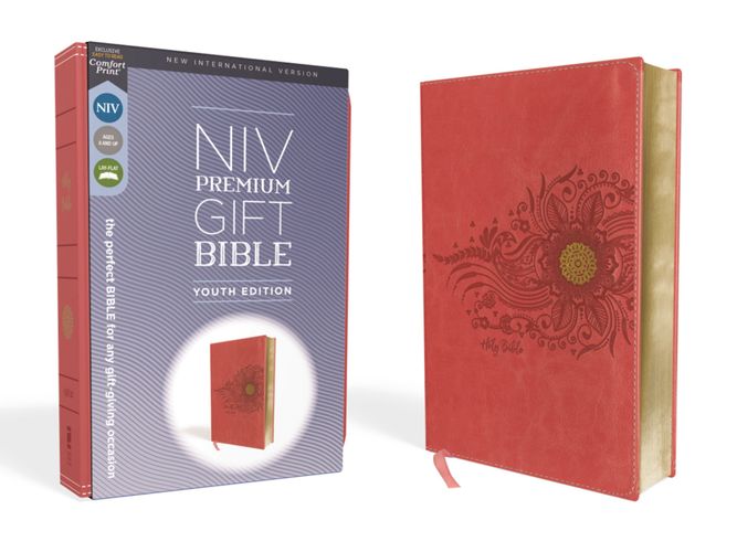 NIV, Premium Gift Bible, Youth Edition, Leathersoft, Coral, Red Letter Edition, Comfort Print