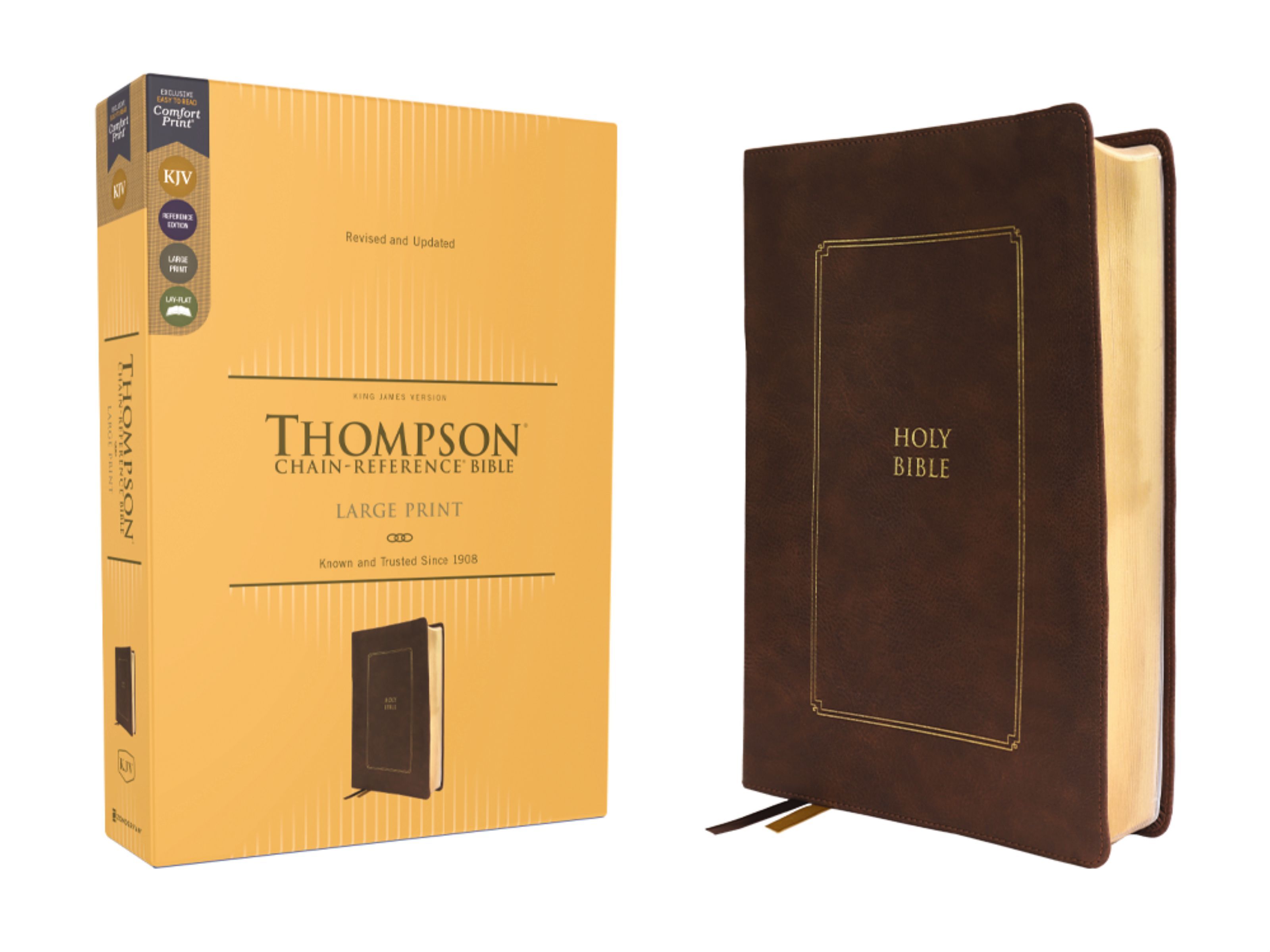 KJV, Thompson Chain-Reference Bible, Large Print, Leathersoft, Brown, Red - Image 9