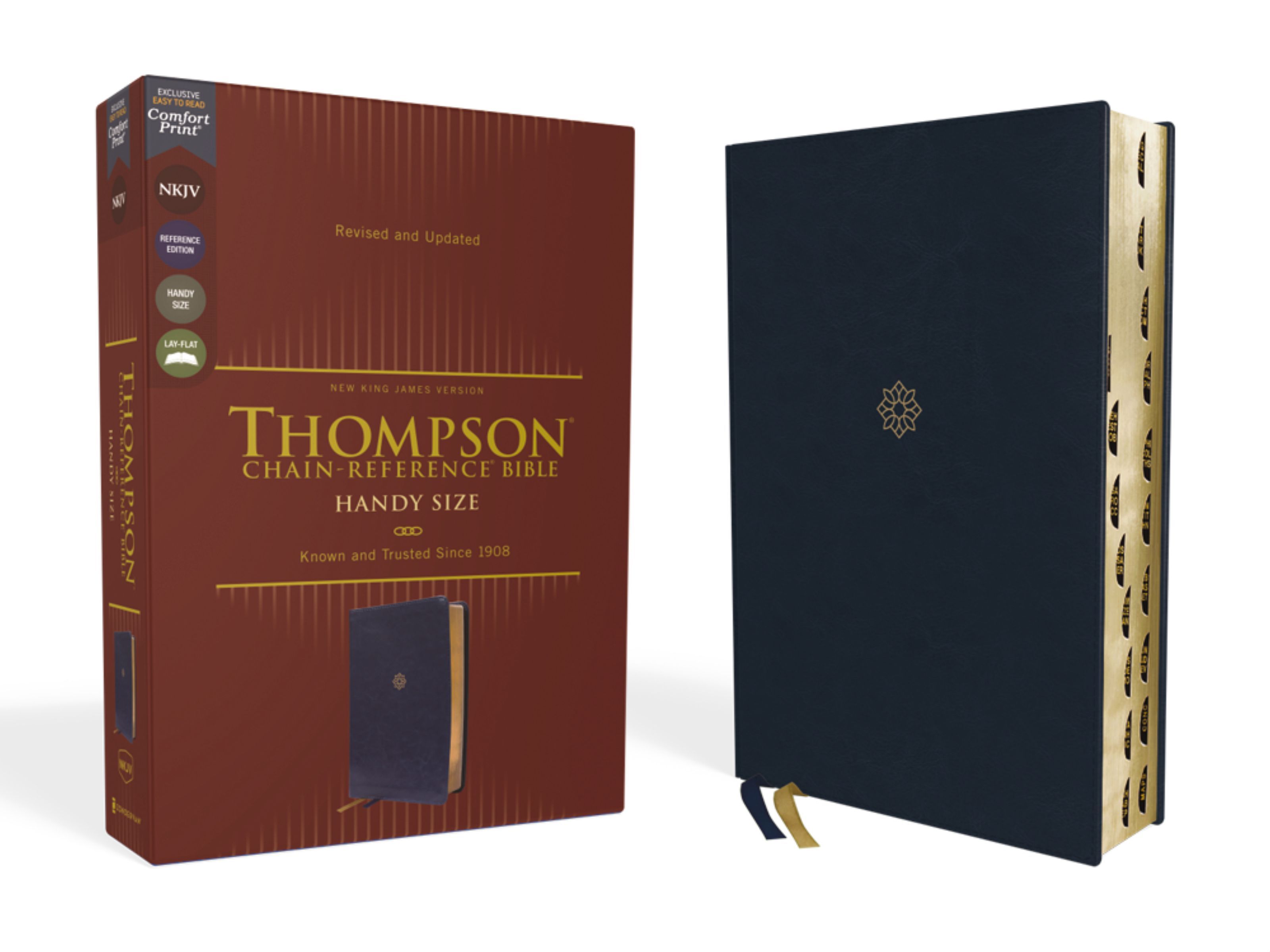 NKJV, Thompson Chain-Reference Bible, Handy Size, Leathersoft, Navy, Red Letter, Thumb Indexed, Comfort Print, Hardback, Dr. Frank Charles Thompson - Image 5