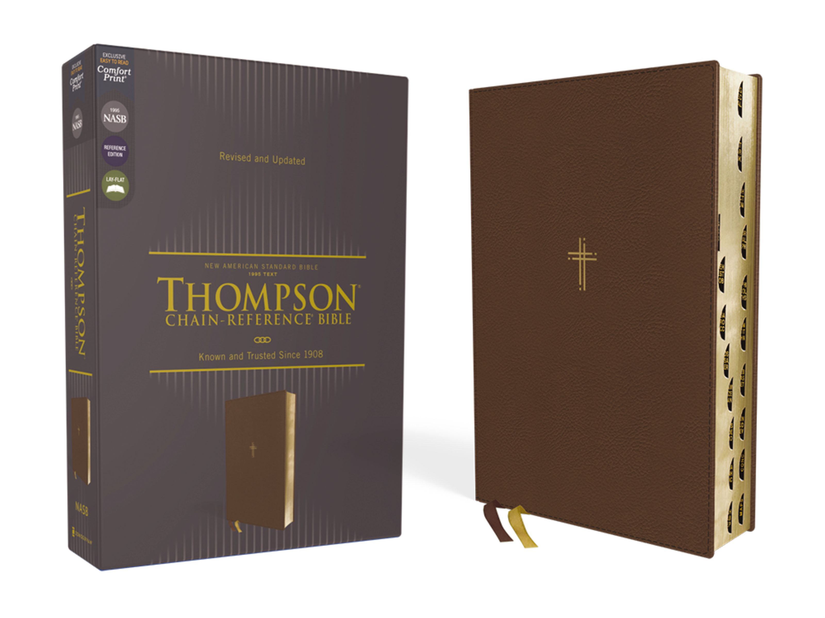 NASB, Thompson Chain-Reference Bible, Leathersoft, Brown, 1995 Text, Red Letter, Thumb Indexed, Comfort Print: New American Standard, Brown, ... Chain-Reference, Red Letter, Comfort Print - Image 3