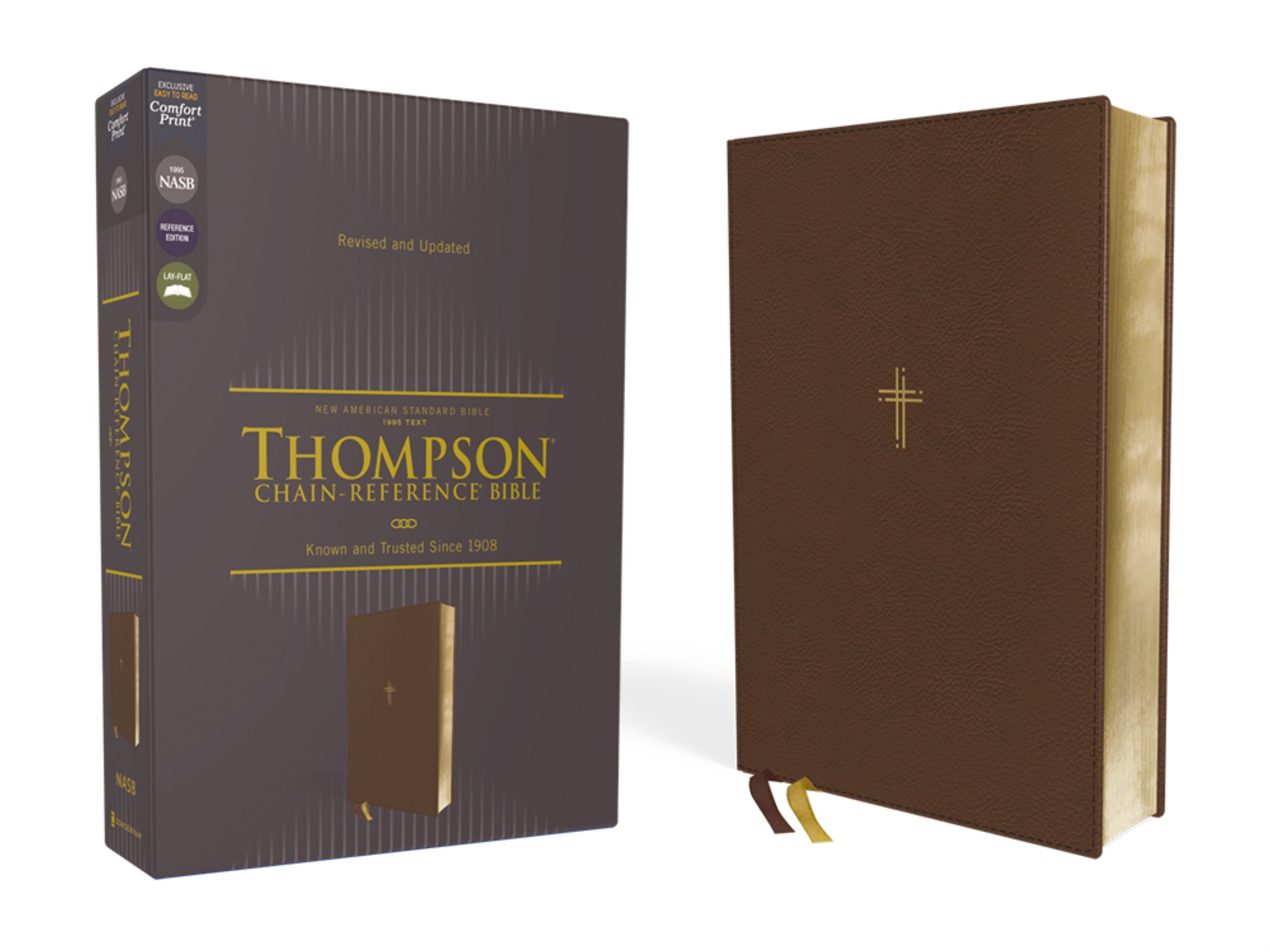 NASB, Thompson Chain-Reference Bible, Leathersoft, Brown, 1995 Text, Red - Image 8