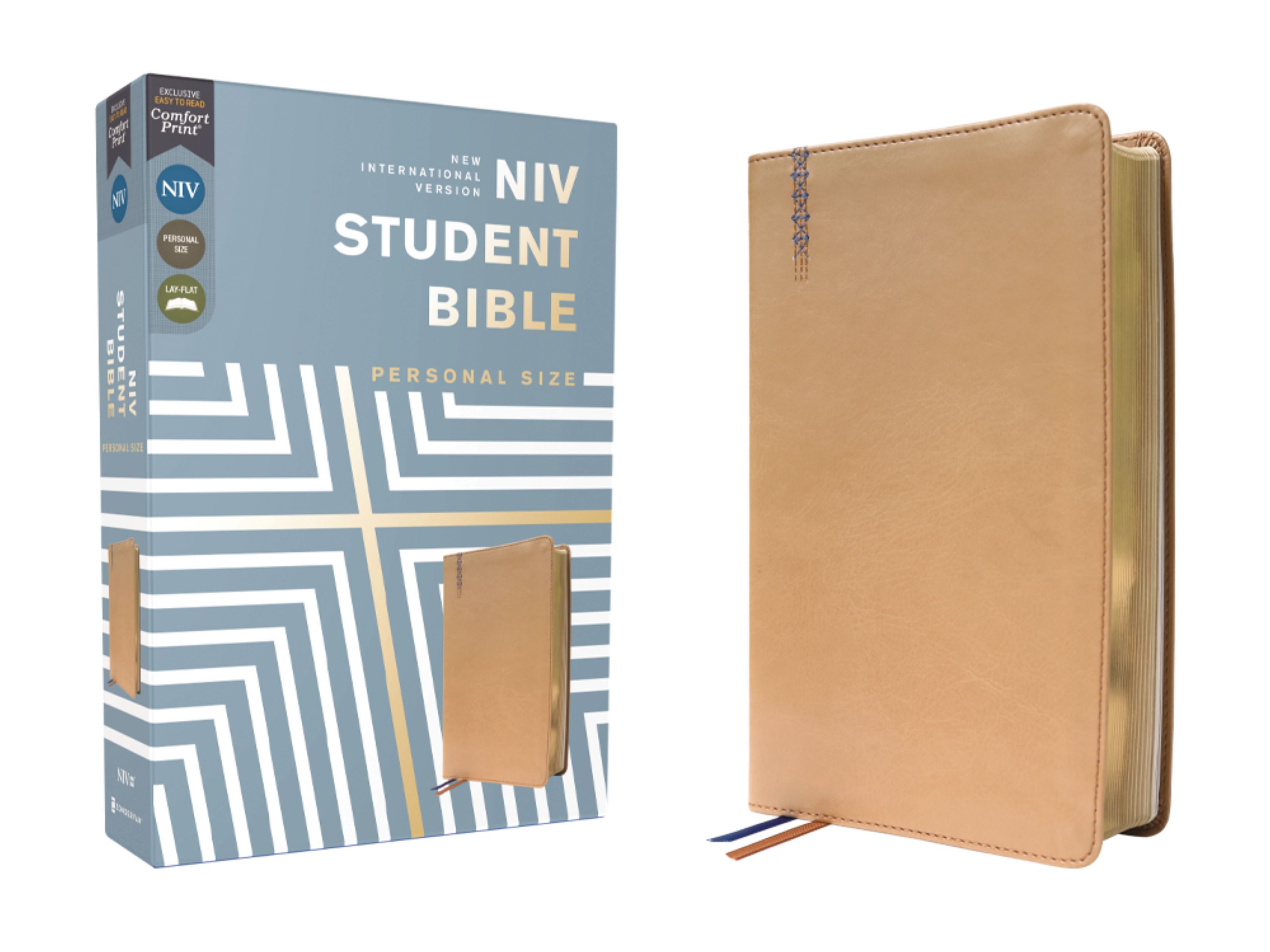 NIV, Student Bible, Personal Size, Leathersoft, Tan, Comfort Print