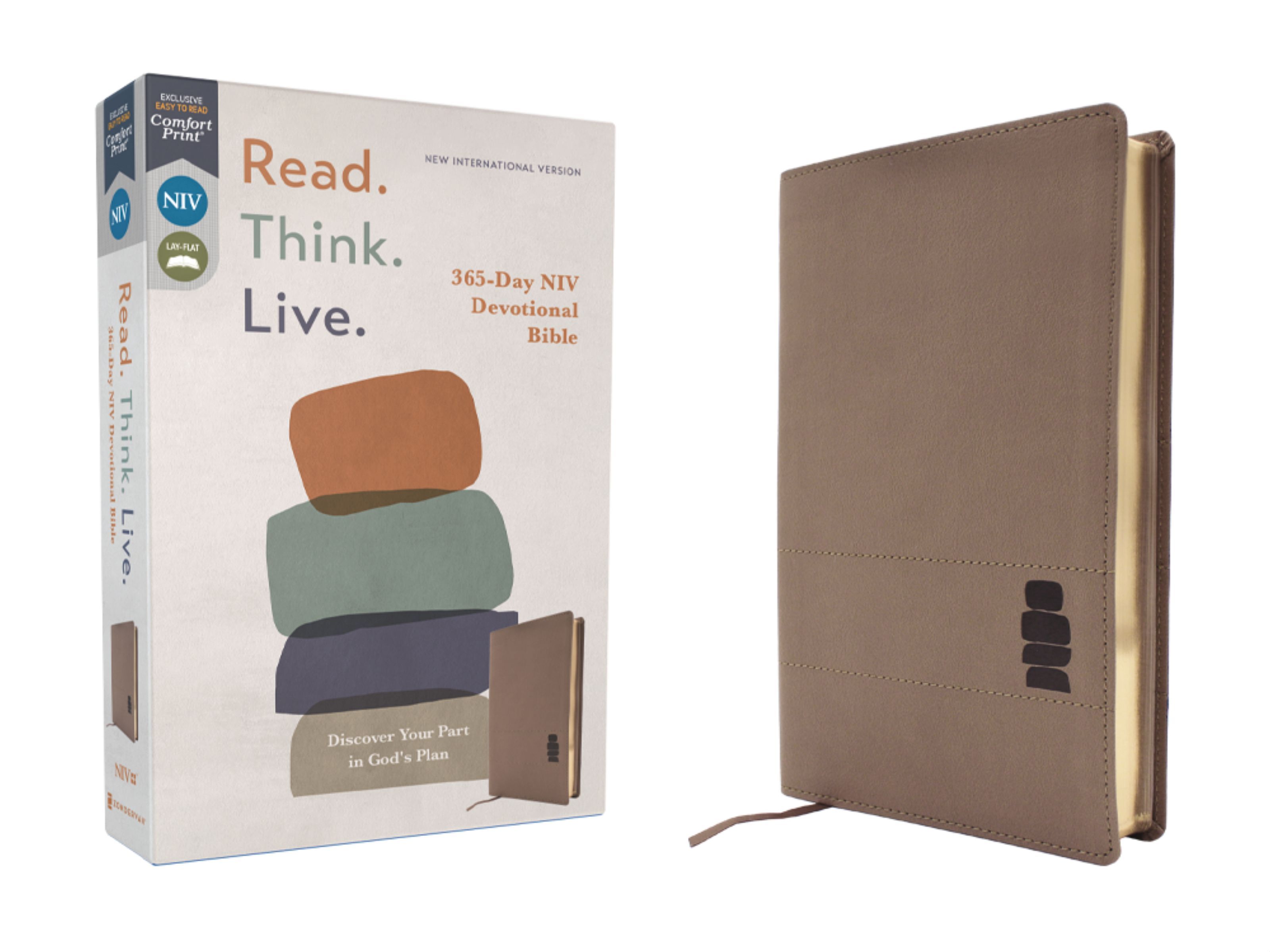 Book Cover of 'NIV, Read. Think. Live., Leathersoft, Brown, Comfort Print'