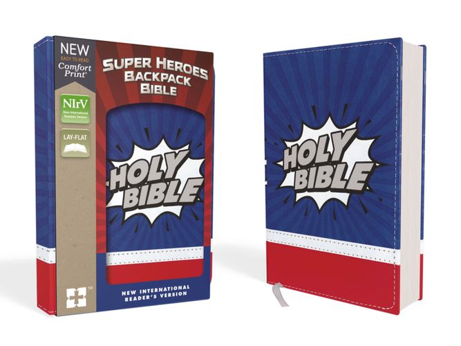 NIrV, Super Heroes Backpack Bible, Leathersoft, Blue/Red