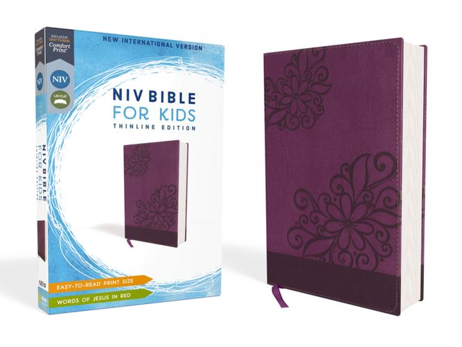 NIV, Bible for Kids, Leathersoft, Purple, Red Letter Edition, Comfort Print