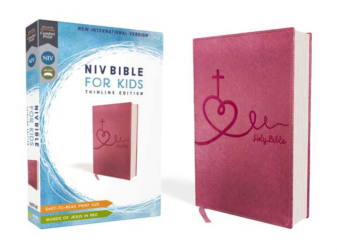 NIV, Bible for Kids, Leathersoft, Pink, Red Letter Edition, Comfort Print