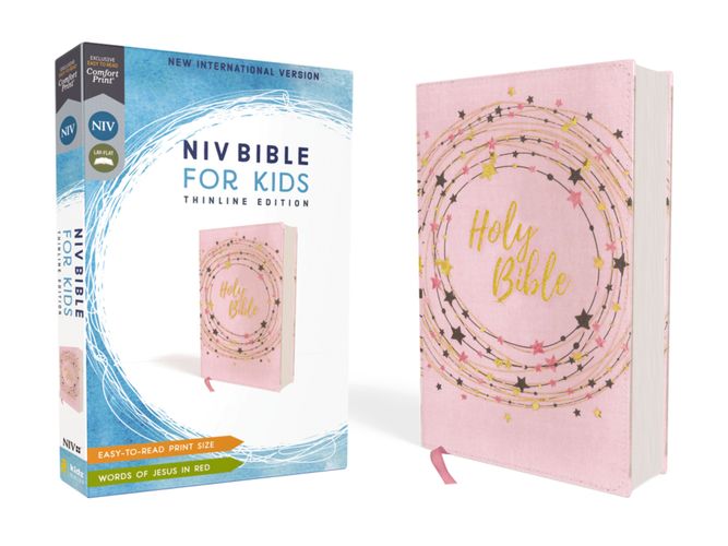 NIV, Bible for Kids, Flexcover, Pink/Gold, Red Letter Edition, Comfort Print