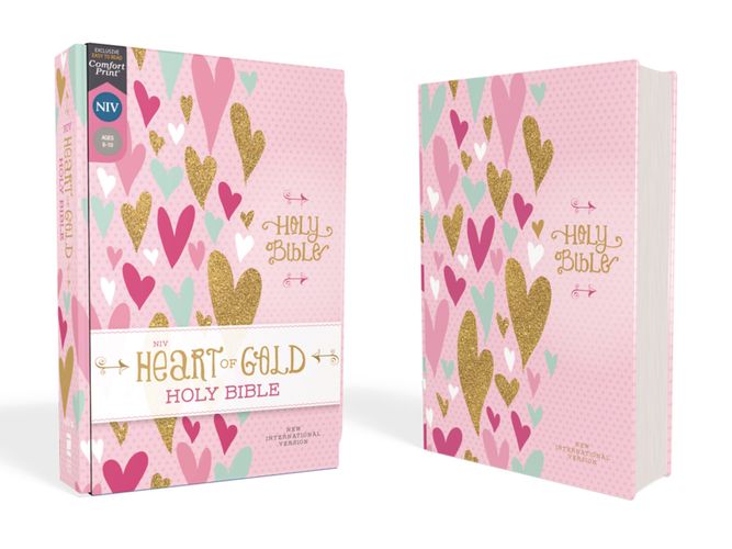 NIV, Heart of Gold Holy Bible, Hardcover, Red Letter Edition, Comfort Print