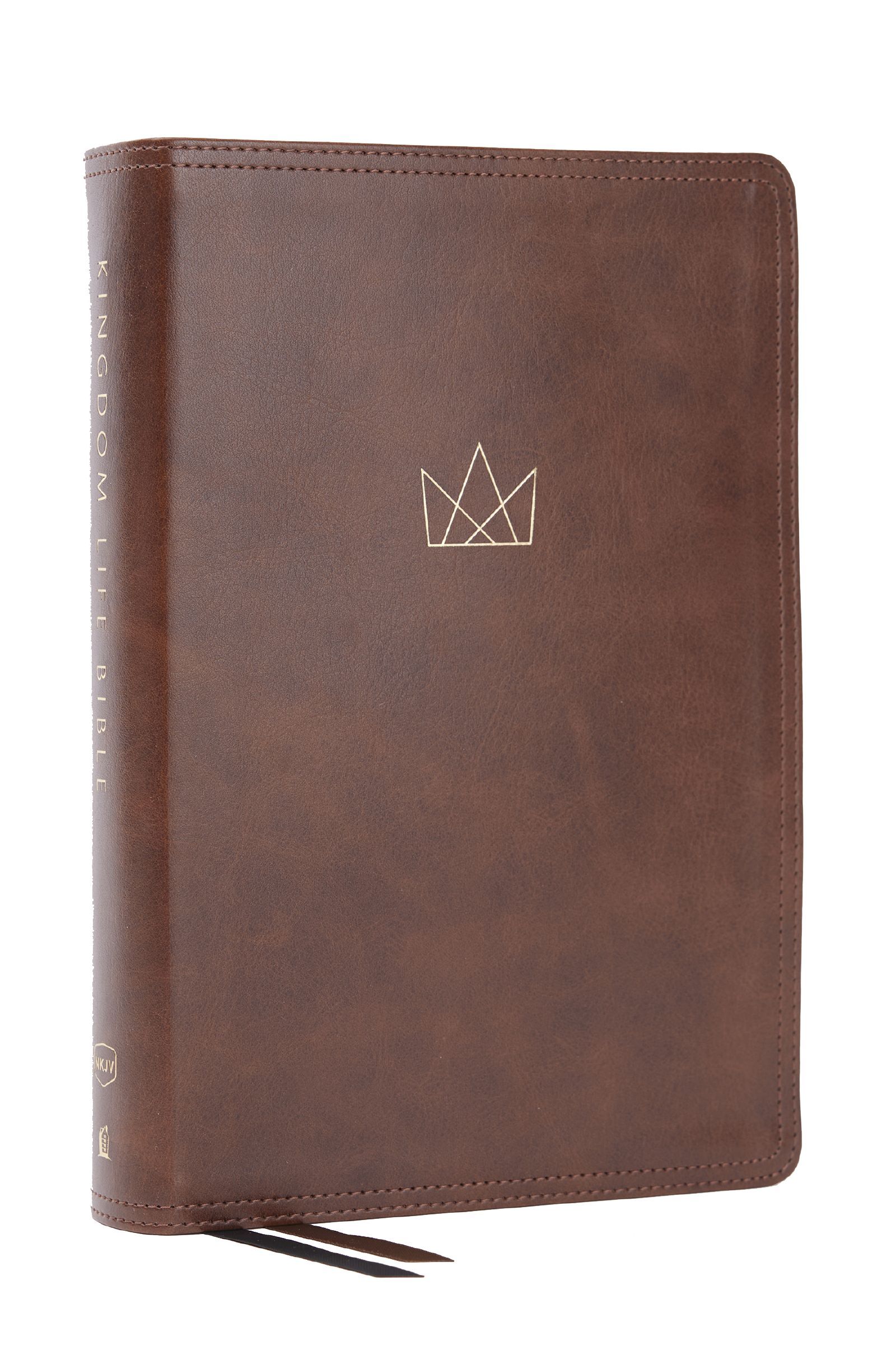 Book Cover of 'Kingdom Life Bible: Joining God's Mission to Save the World (NKJV, Brown Leathersoft, Red Letter, Comfort Print)'