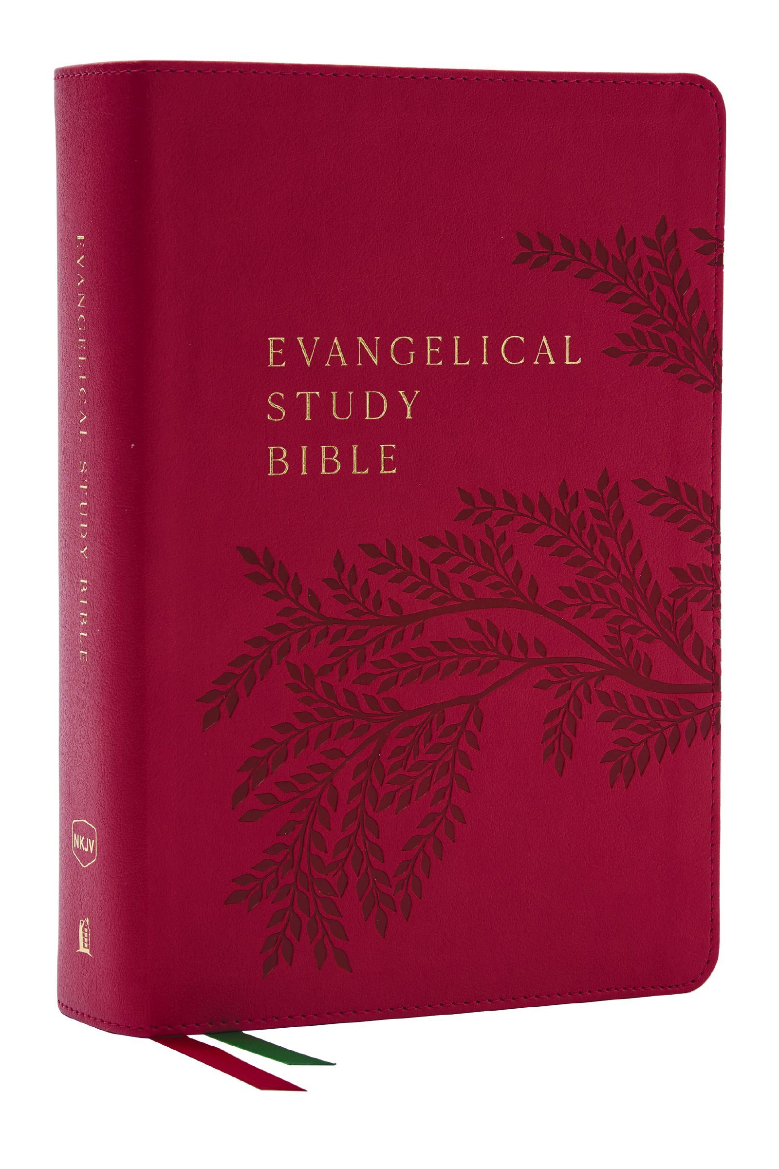 NKJV, Evangelical Study Bible, Leathersoft, Rose, Red Letter, Thumb Indexed, Comfort Print, Hardback,