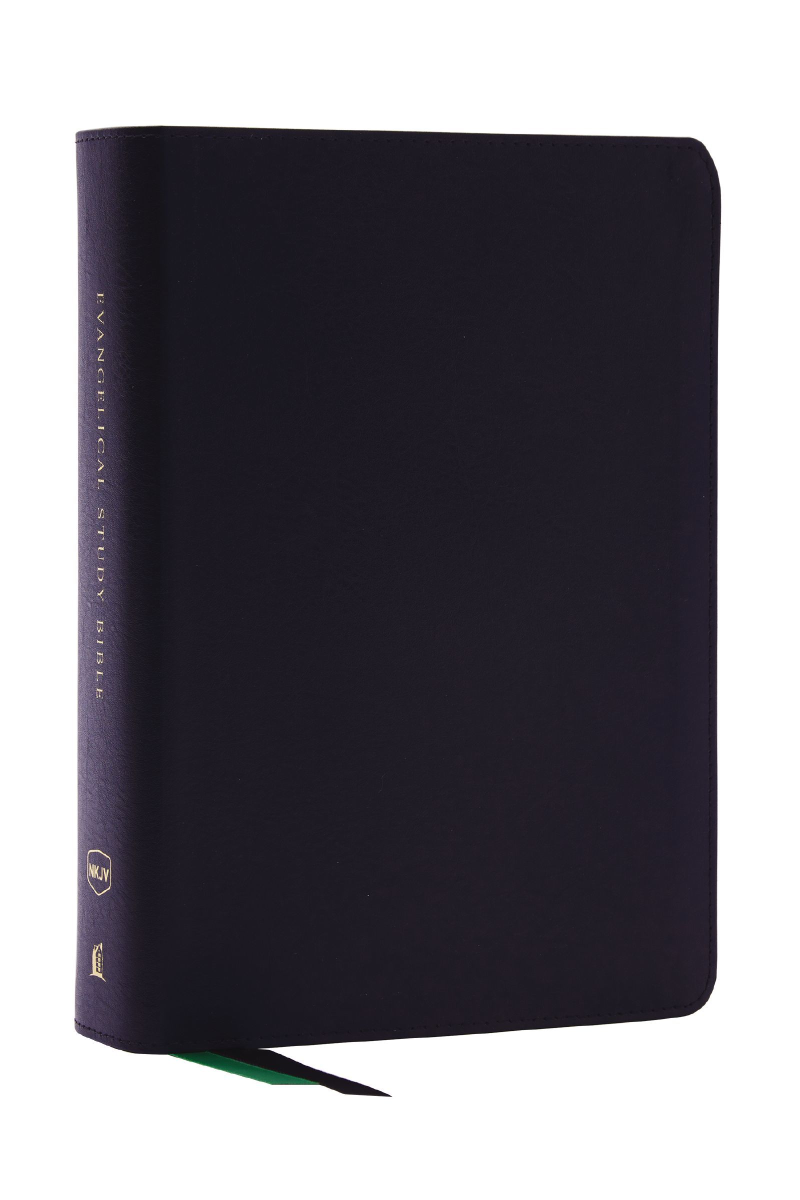 NKJV, Evangelical Study Bible, Bonded leather, Black, Red Letter, Comfort Print, Hardback,