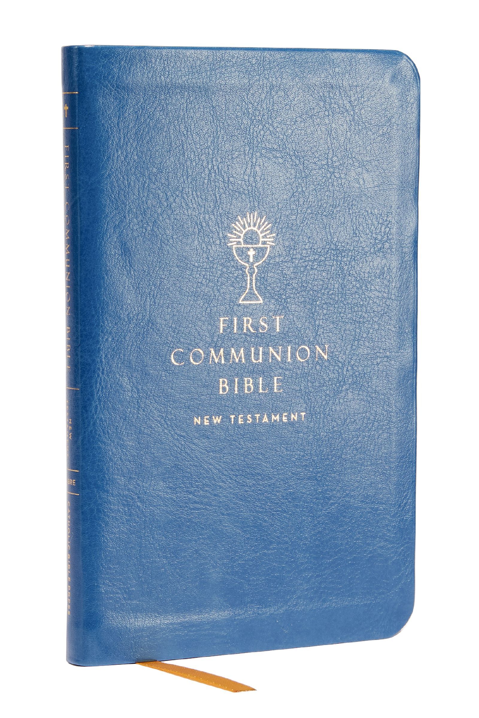 NABRE, New American Bible, Revised Edition, Catholic Bible, First Communion Bible: New Testament, Leathersoft, Blue, Hardback, Catholic Bible Press