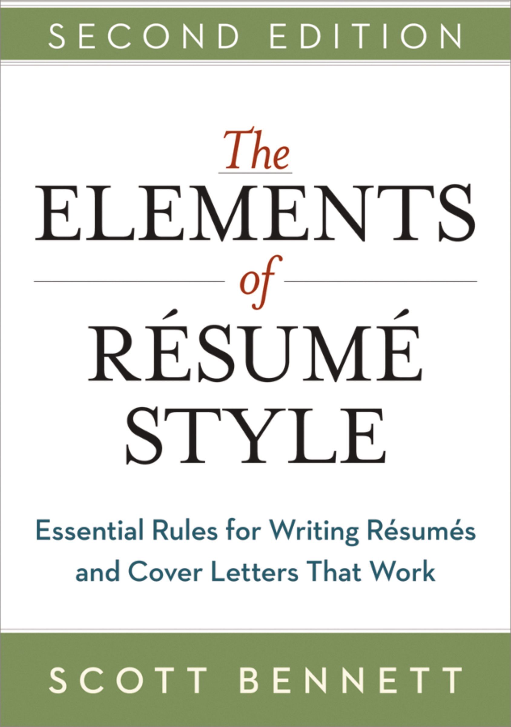 The Elements of Resume Style Book Cover