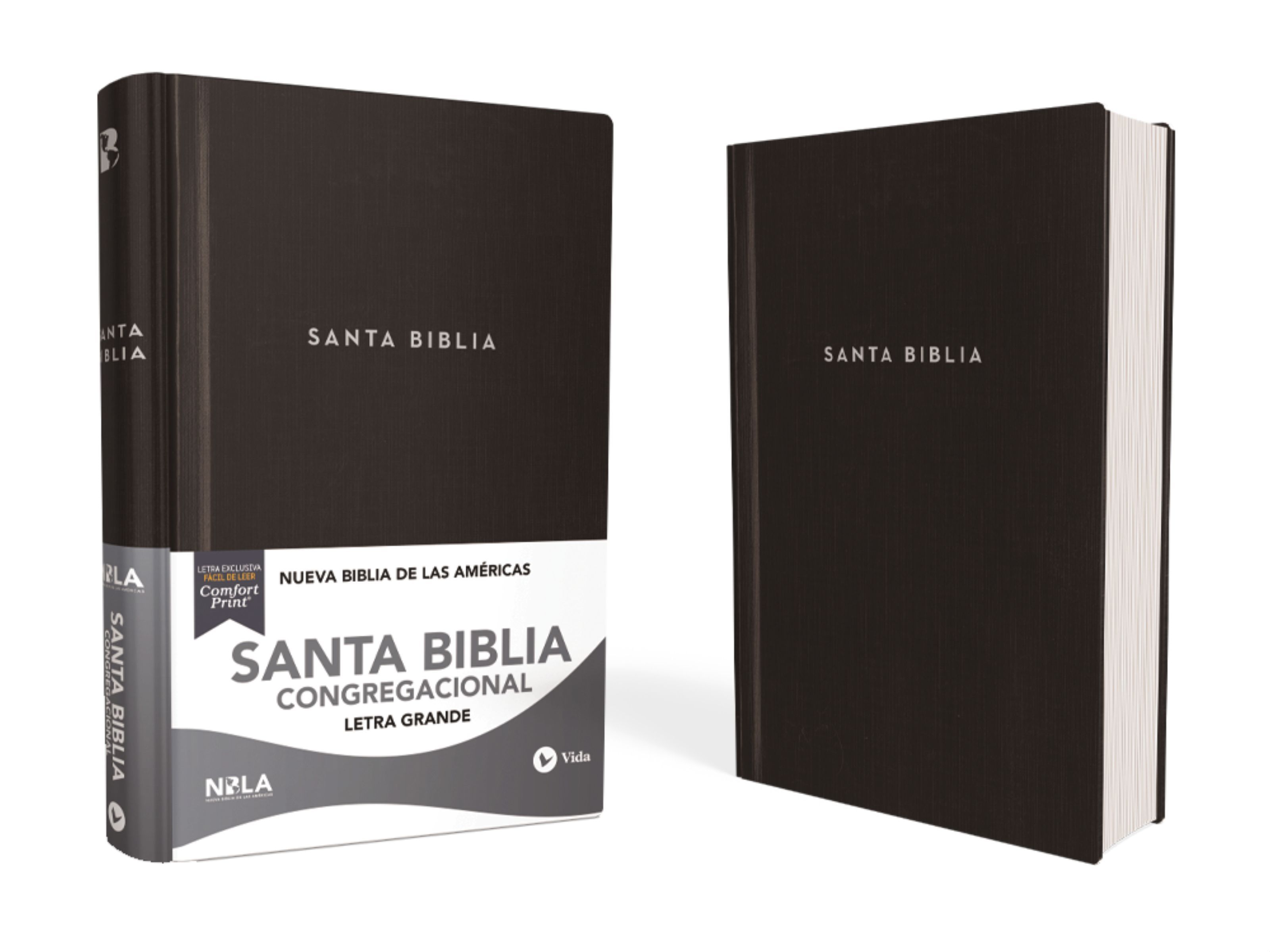 NBLA, Santa Biblia, Congregacional, Tapa dura, Negro, Comfort Print Book Cover