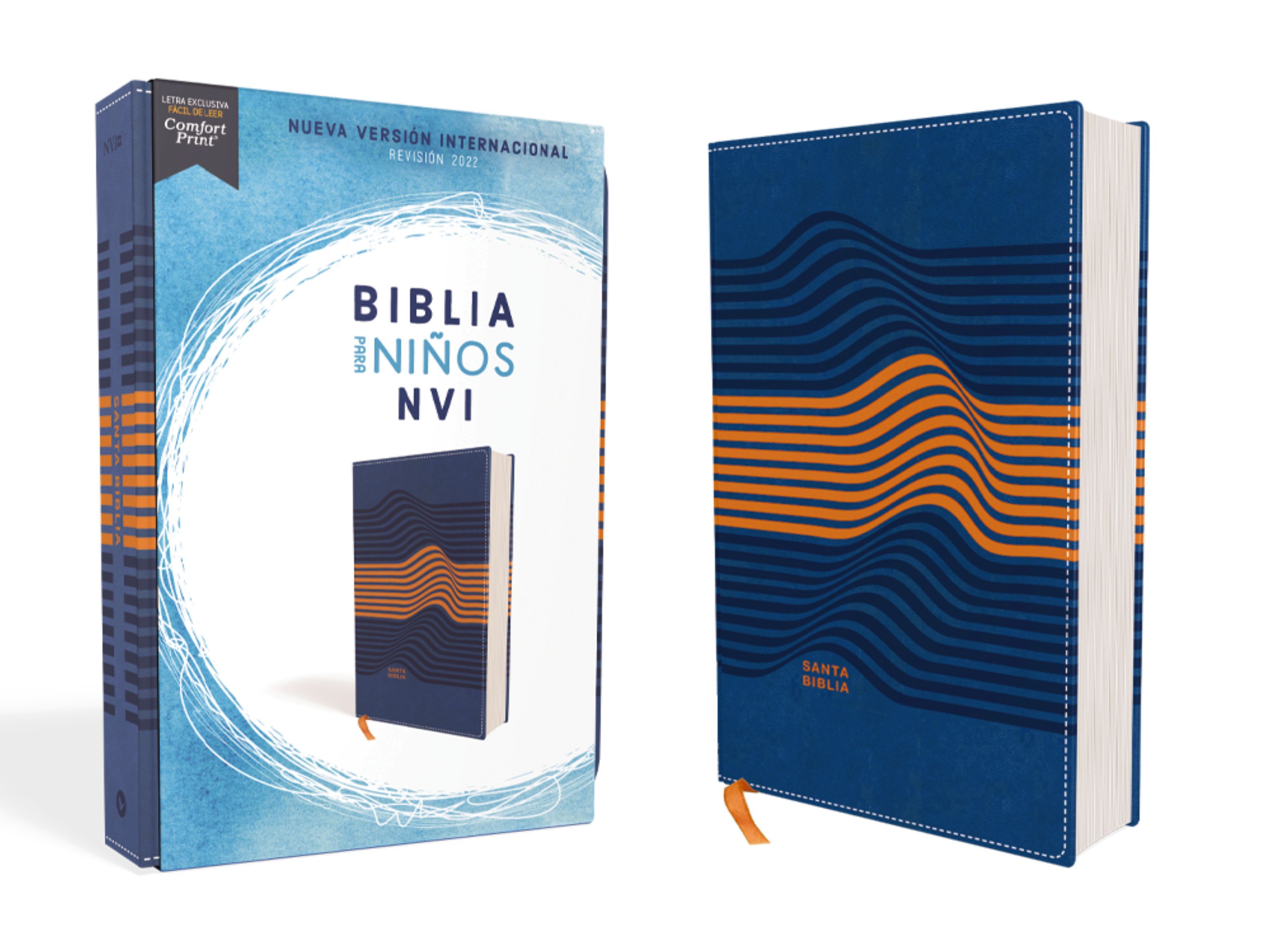 NVI, Biblia para Niños, Revisión 2022, Leathersoft, Azul, Comfort Print Book Cover