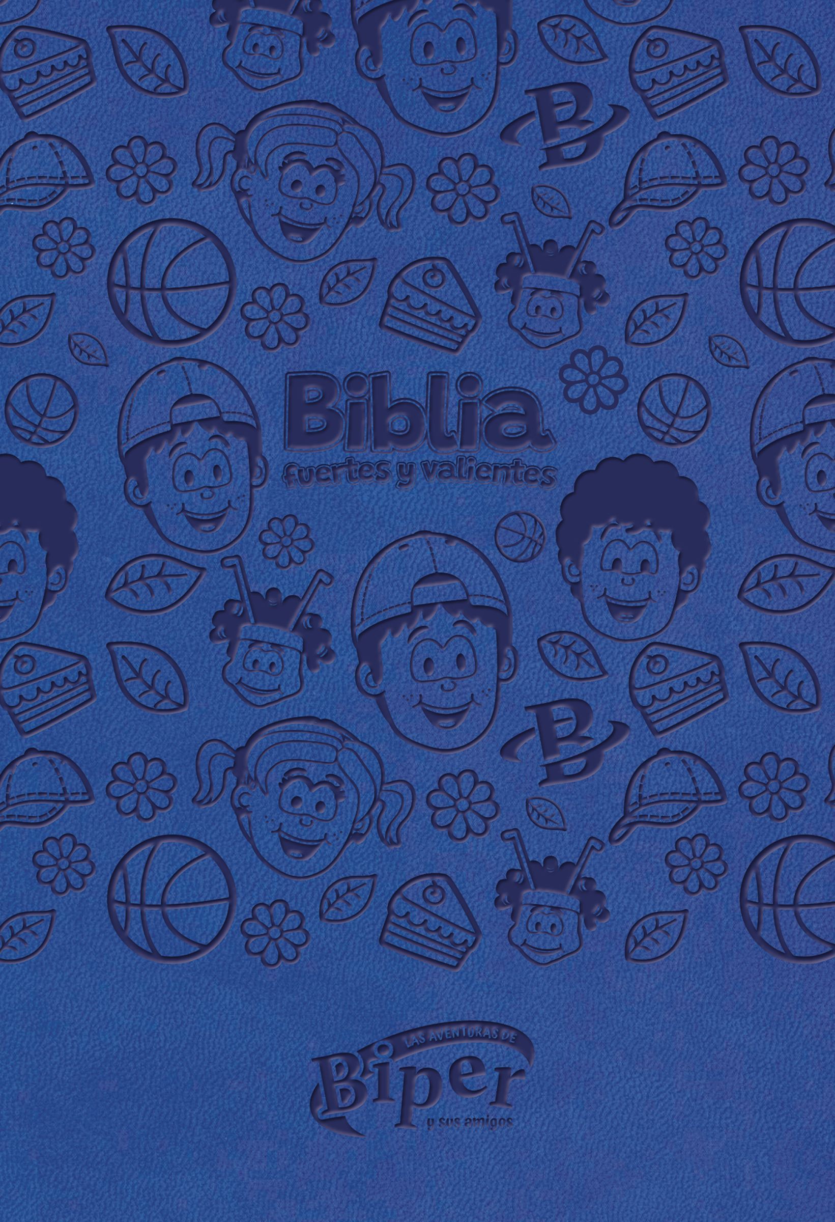 Biblia Biper y sus amigos, Fuertes y valientes (NBLA), Leathersoft, Azul, Palabras de Jesús en rojo, Comfort Print