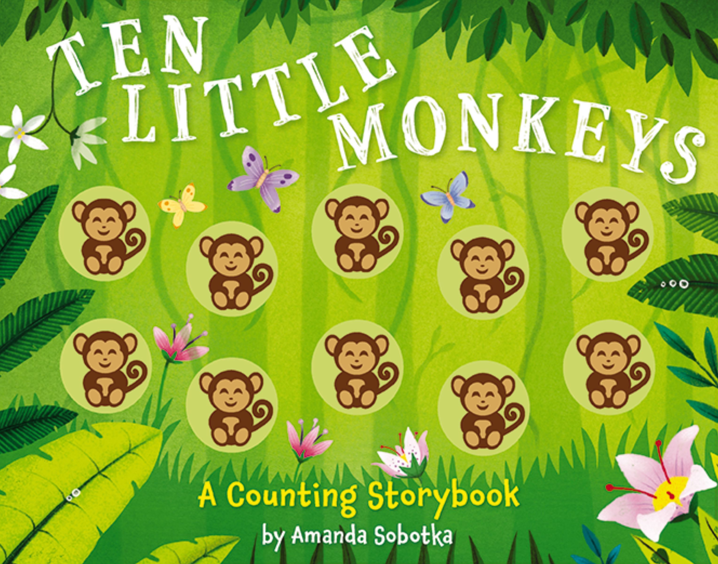 Ten Little Monkeys, Board Book, Lizzie Walkley