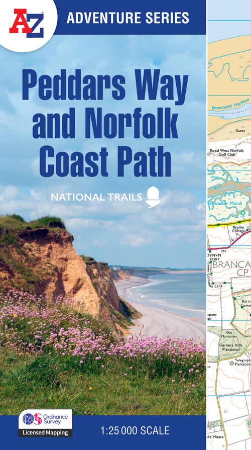 Peddars Way and Norfolk Coast Path, Sports, Hobbies & Travel, Paperback, A-Z Maps