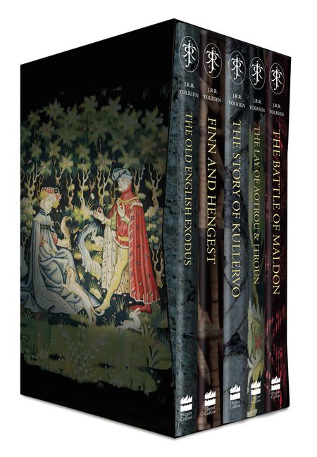 Cover image for Myths and Legends (Boxed Set) 2: The Old English Exodus, Finn and Hengest, The Story of Kullervo, The Lay of Aotrou & Itroun, & The Battle of Maldon - J. R. R. Tolkien, Edited by Alan Bliss, Verlyn Flieger, Peter Grybauskas and Joan Turville-Petre